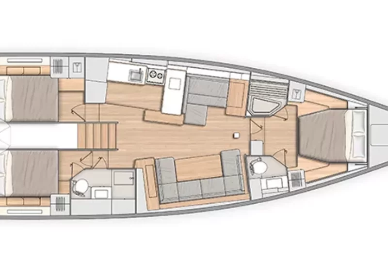 Beneteau Oceanis Yacht 54 segelboot Übersichten-Design